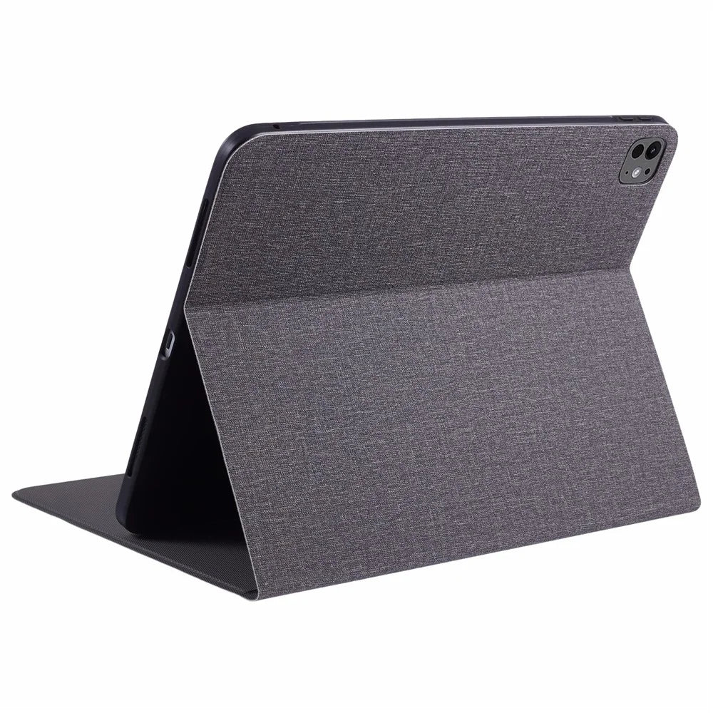 X-LEVEL Canvas Series For iPad Pro 13 (2025) / 13 (2024) Case Cloth Texture Drop-Proof Leather Tablet Cover - Grey - 5