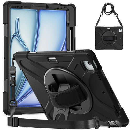 For iPad Air 13 (2026) / (2025) / (2024) / Pro 12.9 (2022) / (2021) / (2020) / (2018) Case PC+Silicone Tablet Cover Adsorption Pen Slot - 1
