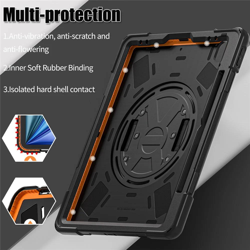 For iPad Air 13 (2026) / (2025) / (2024) / Pro 12.9 (2022) / (2021) / (2020) / (2018) Case PC+Silicone Tablet Cover Adsorption Pen Slot - 6
