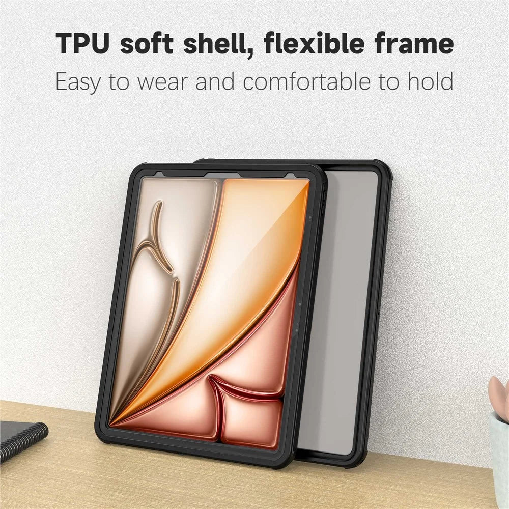 FS PC+PET+TPU Tablet Case for iPad Air 13 (2026) / (2025) / (2024) / Pro 12.9-inch (2018) IP68 Waterproof Cover - 6