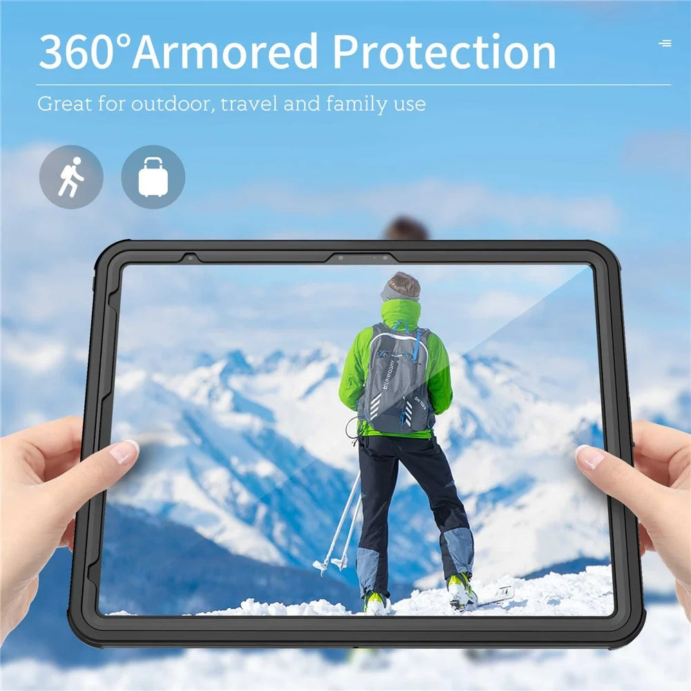 FS PC+PET+TPU Tablet Case for iPad Air 13 (2026) / (2025) / (2024) / Pro 12.9-inch (2018) IP68 Waterproof Cover - 7