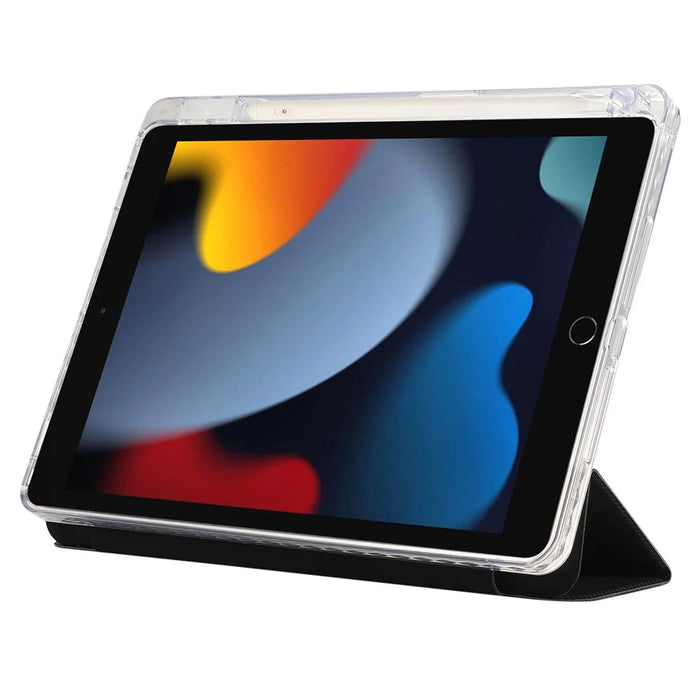 For iPad 10.2 (2021) / (2020) / (2019) / iPad Air 10.5 inch (2019) Case Leather Tri-Fold Stand Tablet Cover - Black - 3