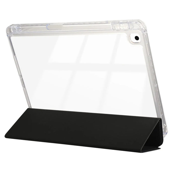 For iPad 10.2 (2021) / (2020) / (2019) / iPad Air 10.5 inch (2019) Case Leather Tri-Fold Stand Tablet Cover - Black - 4