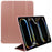 For iPad Pro 13 (2025) / 13 (2024) Case Tri-Fold Stand Leather Tablet Cover Honeycomb Design - Rose Gold - 1