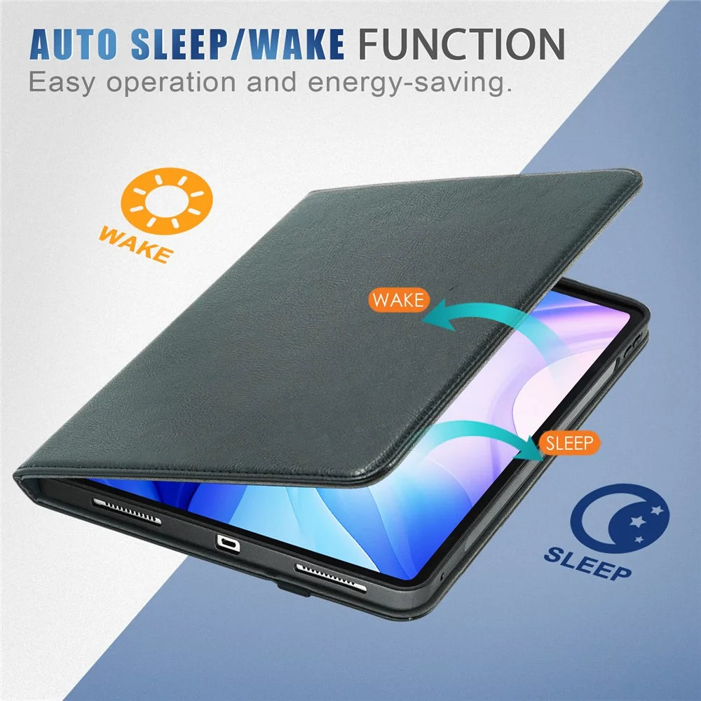 For iPad Air 13 (2026) / (2025) / (2024) / Pro 13 (2025) / 13 (2024) / Pro 12.9 (2022) / (2021) / (2020) / (2018) Leather Case Tablet Cover - Black - 2