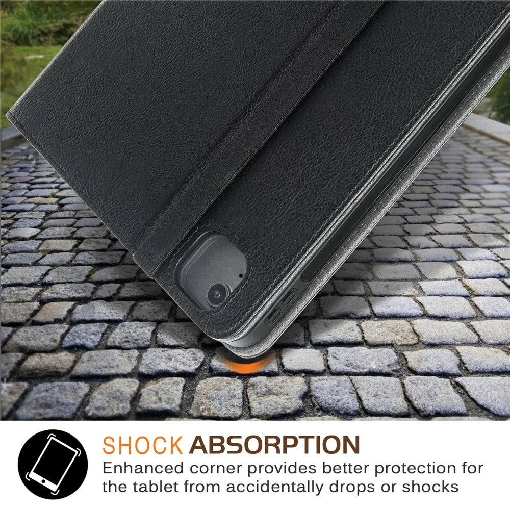 For iPad Air 13 (2026) / (2025) / (2024) / Pro 13 (2025) / 13 (2024) / Pro 12.9 (2022) / (2021) / (2020) / (2018) Leather Case Tablet Cover - Black - 5
