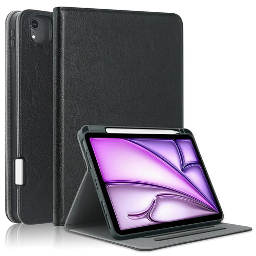Leather Case For iPad Air 11 (2026) / (2025) / (2024) / Pro 11-inch (2018) / (2020) / (2021) / (2022) / Air (2020) / (2022) Tablet Cover - Black - 1