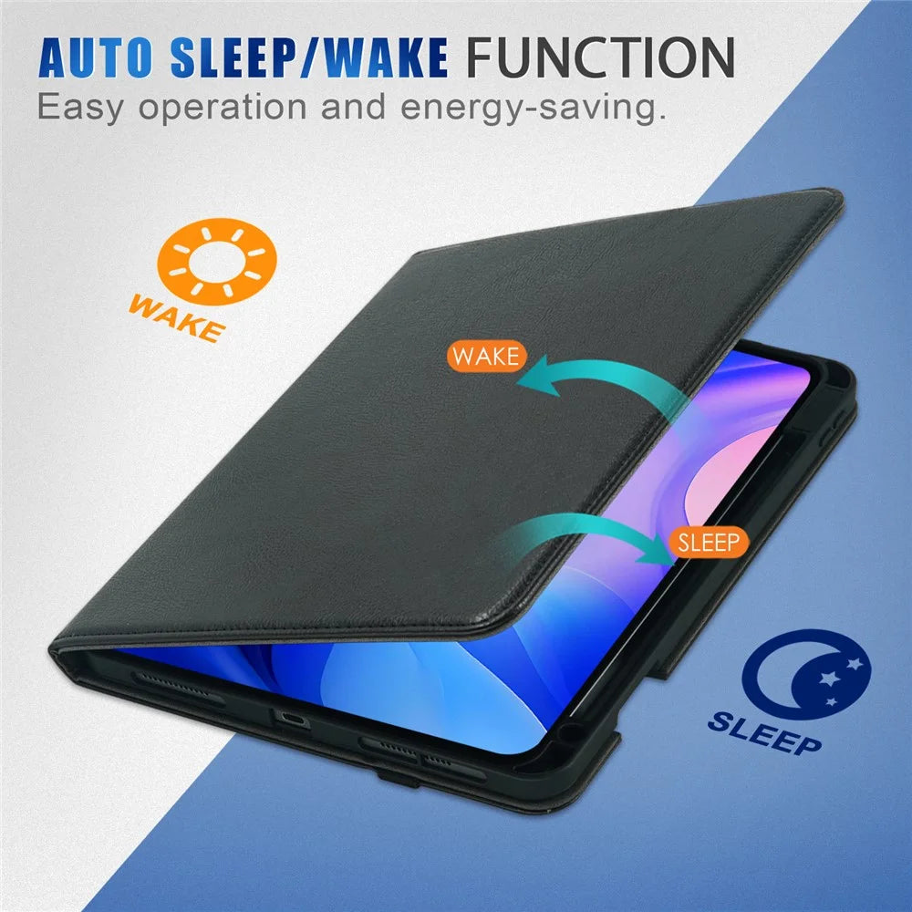 Leather Case For iPad Air 11 (2026) / (2025) / (2024) / Pro 11-inch (2018) / (2020) / (2021) / (2022) / Air (2020) / (2022) Tablet Cover - Black - 6