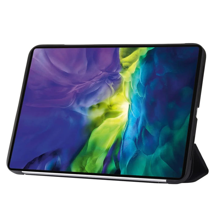 For iPad Air 11 (2026) / (2025) / (2024) Case PU Leather+Silicone Tri-Fold Stand Tablet Cover - Black - 3