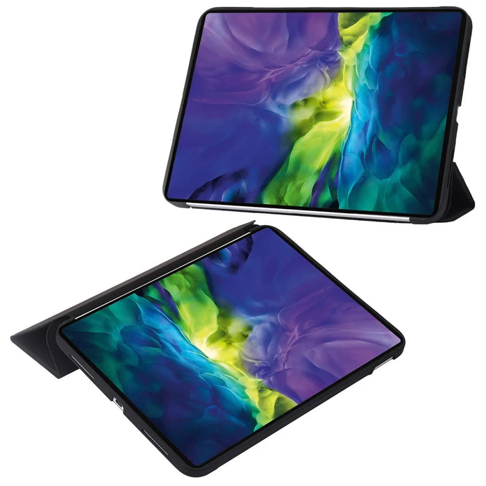 For iPad Air 11 (2026) / (2025) / (2024) Case PU Leather+Silicone Tri-Fold Stand Tablet Cover - Black - 5