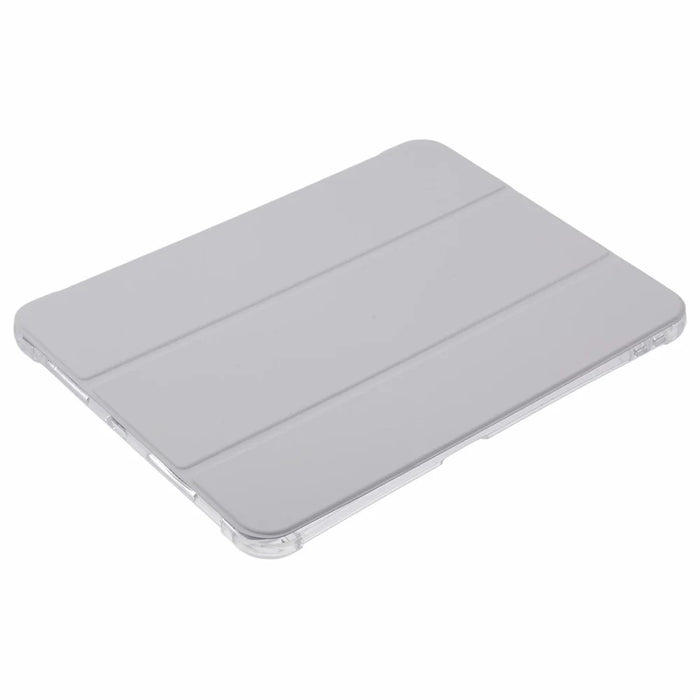 For iPad Pro 11 (2025) / 11 (2024) Case Trifold Stand PU Leather+Clear TPU Tablet Cover with Pen Slot - Grey - 7