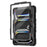 For iPad Pro 13 (2025) / 13 (2024) Kickstand Case PC+Silicone Tablet Cover with Screen Film / Shoulder Strap - Black - 2