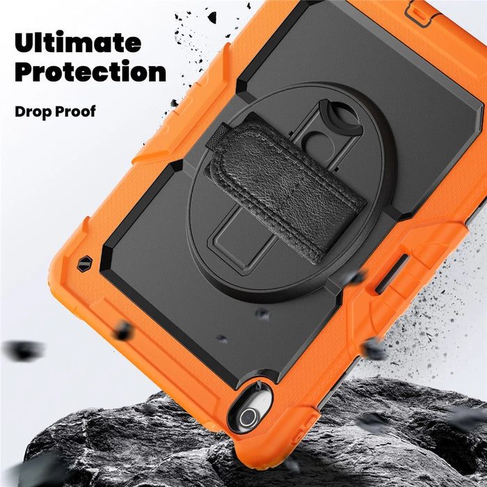 For iPad Air 13 (2026) / (2025) / (2024) Case PC+Silicone Dust-Proof Tablet Cover with PET Screen Protector / Shoulder Strap - Orange - 5