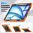 For iPad Air 13 (2026) / (2025) / (2024) Case PC+Silicone Dust-Proof Tablet Cover with PET Screen Protector / Shoulder Strap - Orange - 7