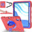 X-Shaped Series for iPad Air 11 (2026) / (2025) / (2024) Case Kickstand PC+Silicone Tablet Cover with Shoulder Strap - Red+Blue - 1