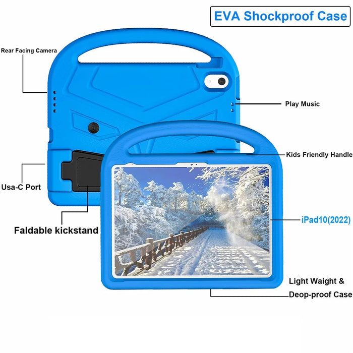 For iPad Air 11 (2026) / (2025) / (2024) Kickstand Case Sparrow Style EVA Tablet Cover - Blue - 6