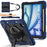 For iPad Air 11 (2026) / (2025) / (2024) Case Silicone+PC Kickstand Tablet Cover with Shoulder Strap - Navy Blue / Black - 1