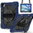 For iPad Air 11 (2026) / (2025) / (2024) Case Silicone+PC Kickstand Tablet Cover with Shoulder Strap - Navy Blue / Black - 2