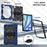 For iPad Air 11 (2026) / (2025) / (2024) Case Silicone+PC Kickstand Tablet Cover with Shoulder Strap - Navy Blue / Black - 5