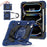 For iPad Pro 11 (2025) / 11 (2024) Kickstand Case Silicone+PC Tablet Cover with Shoulder Strap - Navy Blue / Black - 1