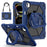 For iPad Pro 11 (2025) / 11 (2024) Kickstand Case Silicone+PC Tablet Cover with Shoulder Strap - Navy Blue / Black - 2