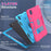 For iPad Pro 11 (2025) / 11 (2024) Case Robot Style Silicone + PC Tablet Cover with Kickstand - Rose / Blue - 5