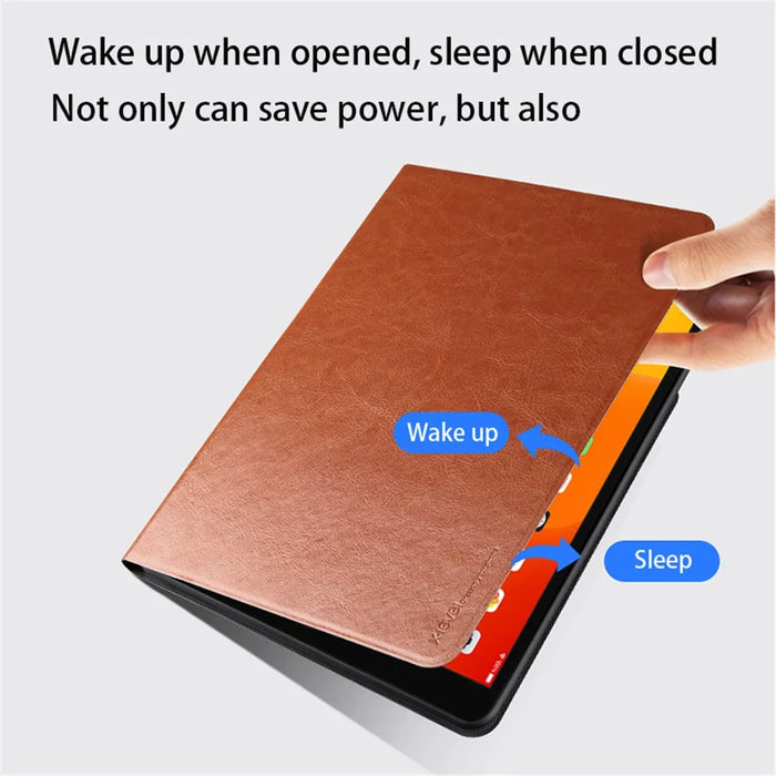 X-LEVEL Kate Series For iPad Pro 11 (2025) / 11 (2024) Case Auto Wake / Sleep PU Leather Folio Tablet Cover - Brown - 3