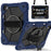 For iPad Pro 11 (2025) / 11 (2024) Case Kickstand Silicone+PC Tablet Cover with Shoulder Strap - Navy Blue+Black - 2