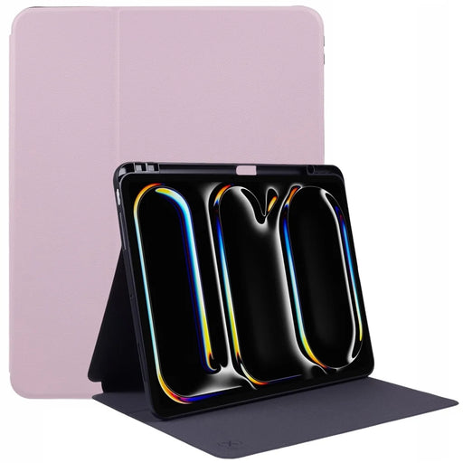 X-LEVEL For iPad Pro 13 (2025) / 13 (2024) Case Litchi Texture Leather Smart Tablet Cover with Pencil Holder - Pink - 1