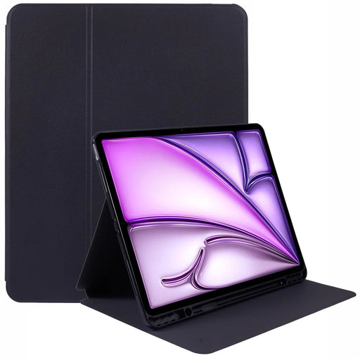 X-LEVEL For iPad Air 13 (2026) / (2025) / (2024) Smart Case Stand Leather Tablet Cover with Pencil Holder, Auto Wake / Sleep - Black - 1