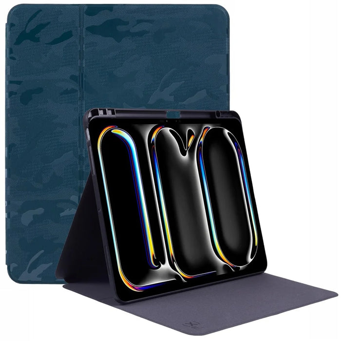 X-LEVEL For iPad Pro 13 (2025) / 13 (2024) Case Camouflage Pattern PU Leather Tablet Cover with Auto Wake / Sleep - Green - 1