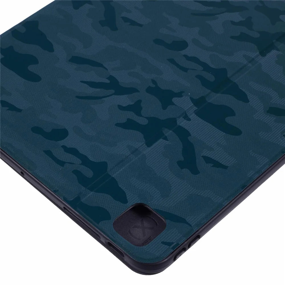 X-LEVEL For iPad Pro 13 (2025) / 13 (2024) Case Camouflage Pattern PU Leather Tablet Cover with Auto Wake / Sleep - Green - 6