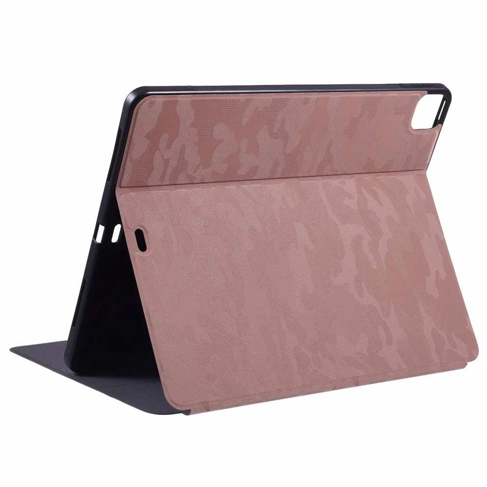 X-LEVEL For iPad Air 13 (2026) / (2025) / (2024) Case Camouflage Pattern Leather Smart Tablet Cover with Pencil Holder - Pink - 2