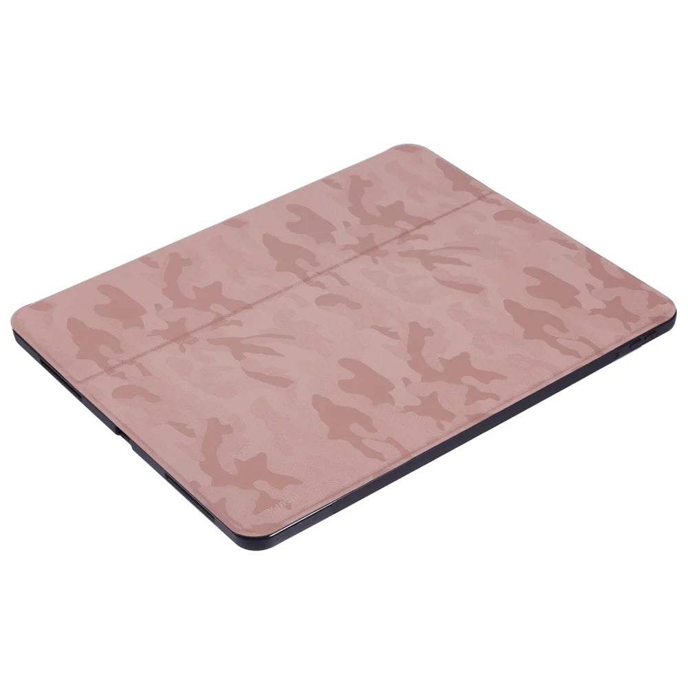 X-LEVEL For iPad Air 13 (2026) / (2025) / (2024) Case Camouflage Pattern Leather Smart Tablet Cover with Pencil Holder - Pink - 5