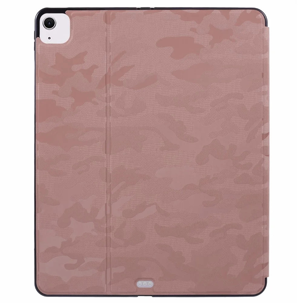 X-LEVEL For iPad Air 13 (2026) / (2025) / (2024) Case Camouflage Pattern Leather Smart Tablet Cover with Pencil Holder - Pink - 7