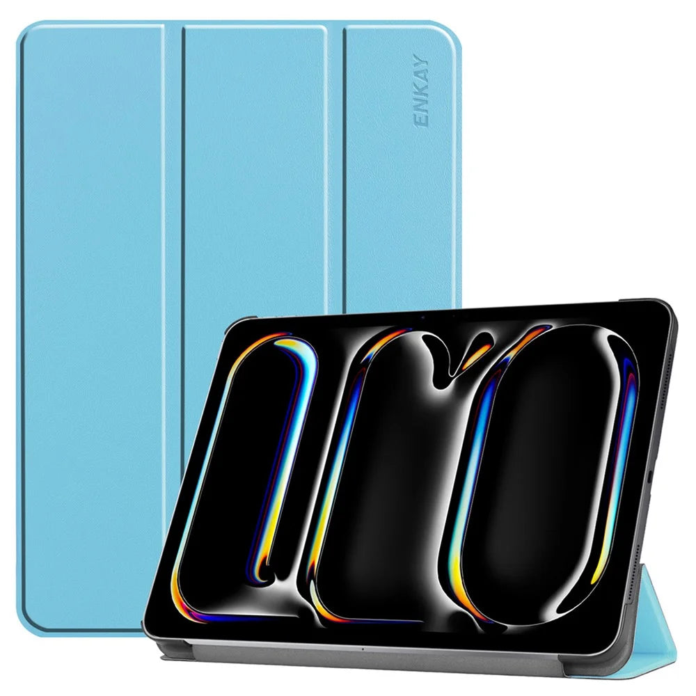 ENKAY HAT PRINCE For iPad Pro 13 (2025) / 13 (2024) Trifold Stand Cover PU Leather+PC Tablet Case - Baby Blue - 1
