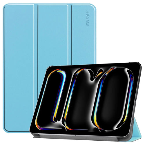ENKAY HAT PRINCE For iPad Pro 11 (2025) / 11 (2024) Trifold Stand Cover PU Leather+PC Tablet Case - Baby Blue - 1