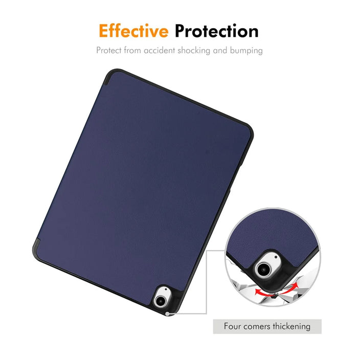 ENKAY HAT PRINCE For iPad Air 13 (2026) / (2025) / (2024) Tri-Fold Stand Tablet Case PU Leather+TPU Smart Cover with Pencil Holder - Dark Blue - 5