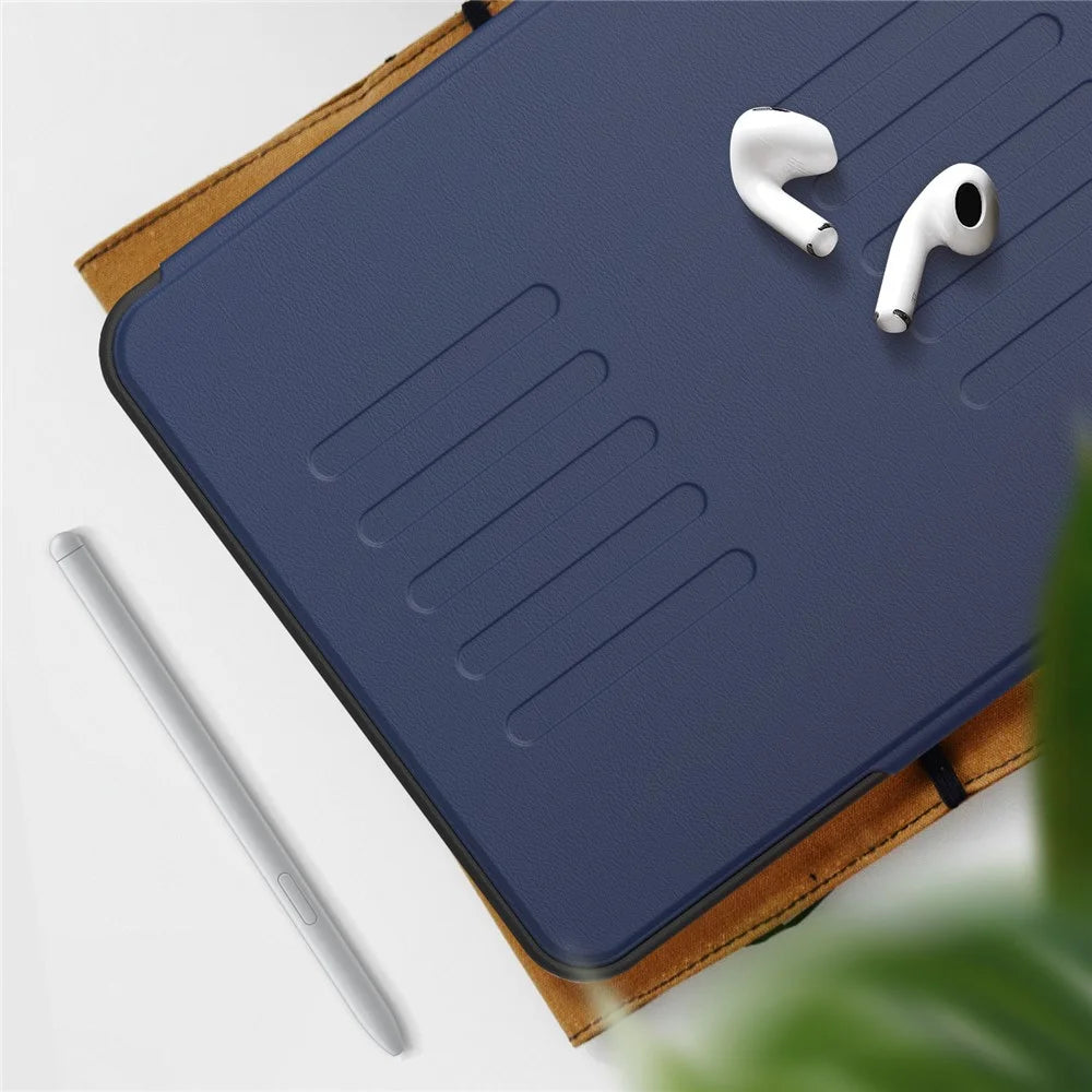 For iPad Pro 11 (2025) / 11 (2024) PU Leather Tablet Case Card Holder Auto Wake / Sleep Stand Cover with Pencil Slot - Navy Blue - 5