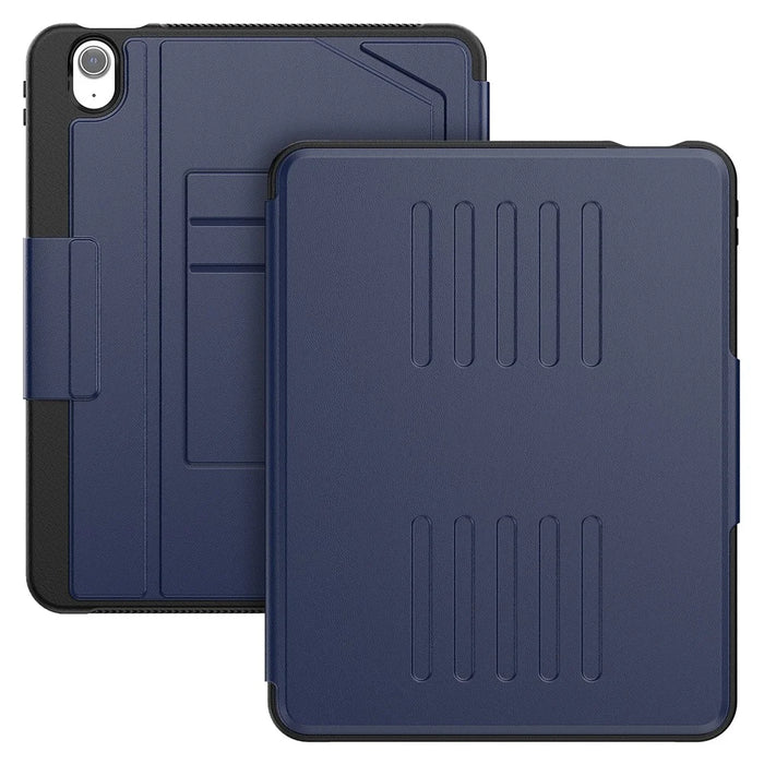 For iPad Air 11 (2026) / (2025) / (2024) PU Leather Tablet Case Card Holder Auto Wake / Sleep Stand Cover with Pencil Slot - Navy Blue - 3