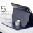 For iPad Air 11 (2026) / (2025) / (2024) PU Leather Tablet Case Card Holder Auto Wake / Sleep Stand Cover with Pencil Slot - Navy Blue - 4
