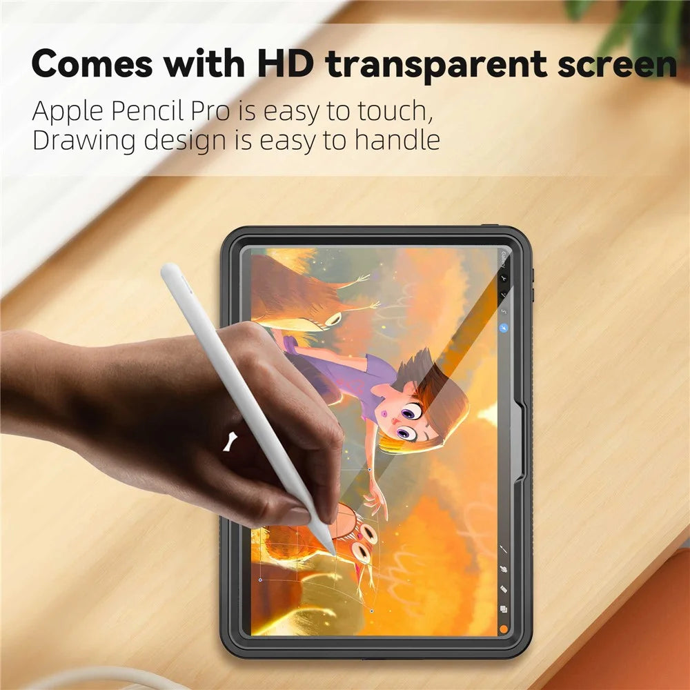 For iPad Pro 13 (2024) Tablet Full Coverage Case PC+PET+TPU IP68 Waterproof Anti-Drop Shell - 2