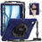 For iPad Air 11 (2026) / (2025) / (2024) Case with Shoulder Strap TPU+PC+Silicone Kickstand Tablet Cover - Navy Blue - 2