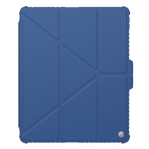 NILLKIN Bumper Leather Case Pro for iPad Air 13 (2026) / (2025) / (2024) / Pro 12.9 (2020) (2021) (2022) Tablet Cover Anti-Fall Auto Wake / Sleep Case - Blue - 2