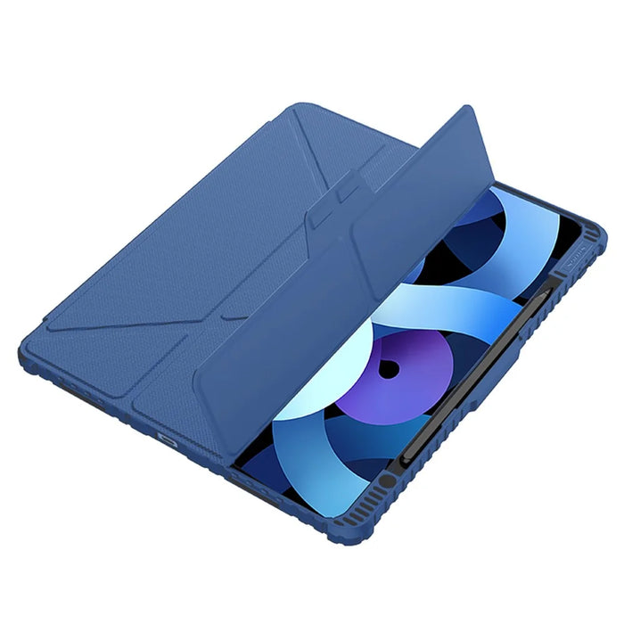 NILLKIN Bumper Leather Case Pro for iPad Air 13 (2026) / (2025) / (2024) / Pro 12.9 (2020) (2021) (2022) Tablet Cover Anti-Fall Auto Wake / Sleep Case - Blue - 5