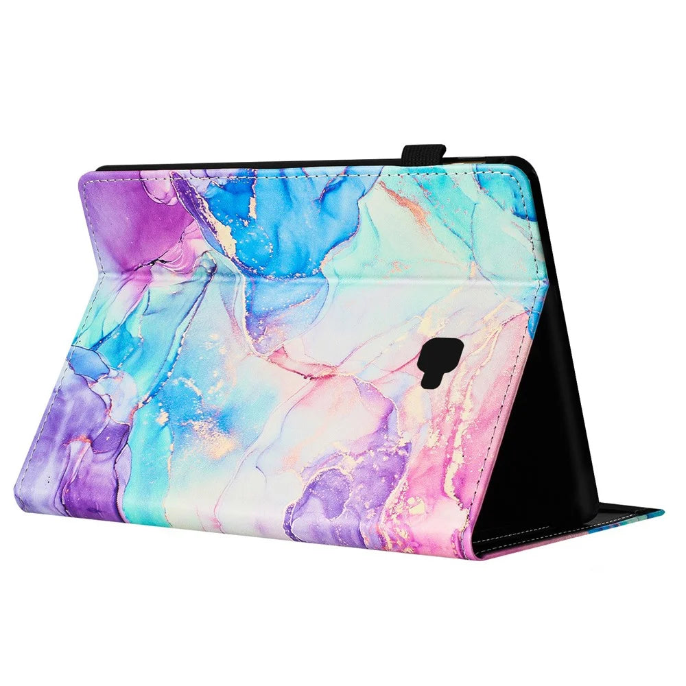 For Samsung Galaxy Tab A 10.1 (2016) T580 Case Business Folio Stand Marble Leather Tablet Cover - Purple  /  Blue - 3