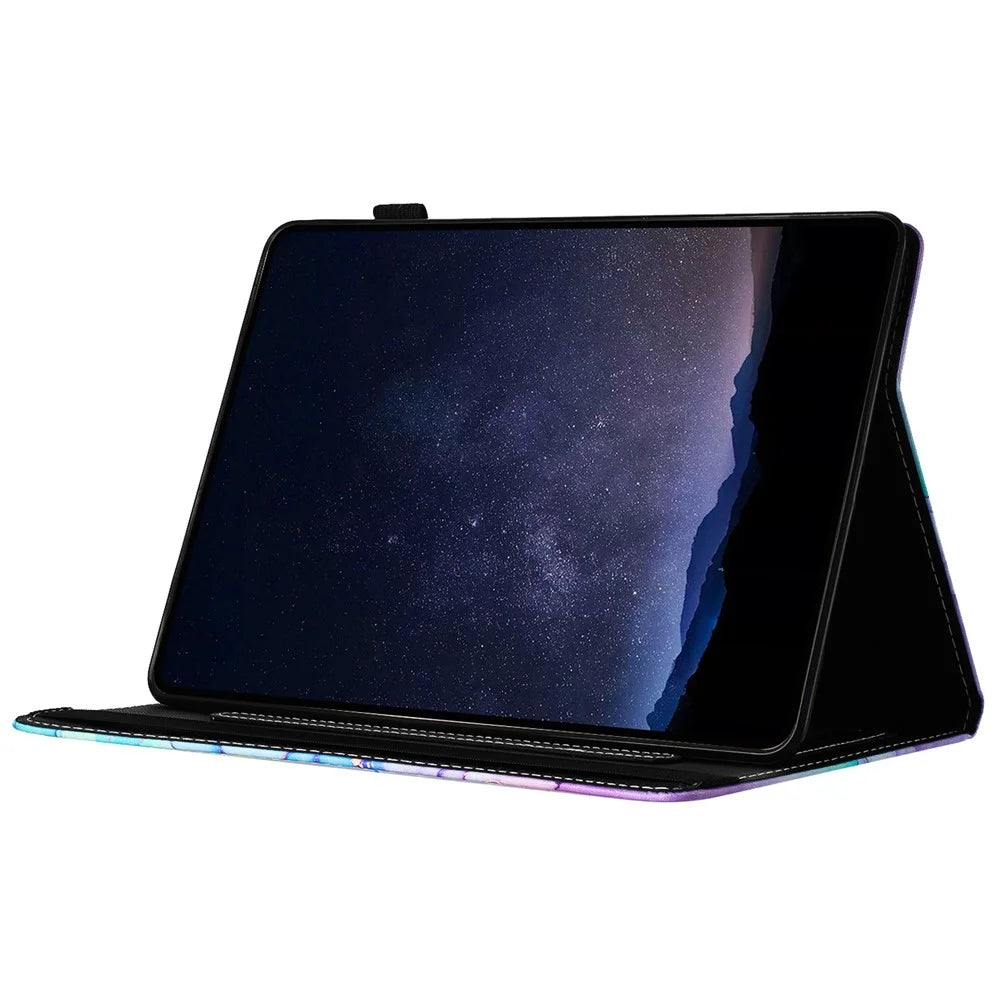 For Samsung Galaxy Tab A 10.1 (2016) T580 Case Business Folio Stand Marble Leather Tablet Cover - Purple  /  Blue - 4