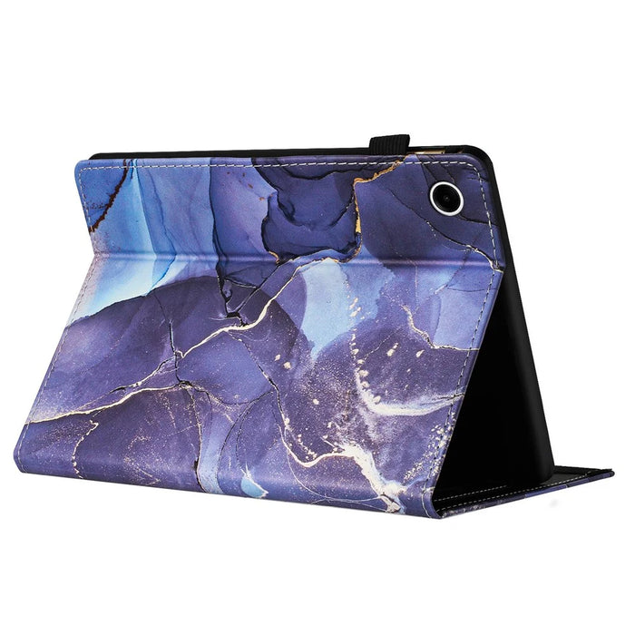 For Lenovo Tab M10 (Gen 3) Case Multi-Angle Viewing Smart PU Leather Marble Cover - Grey - 3