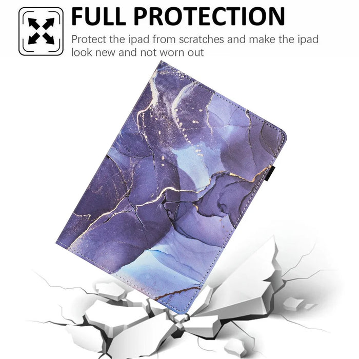 For Lenovo Tab M10 (Gen 3) Case Multi-Angle Viewing Smart PU Leather Marble Cover - Grey - 5