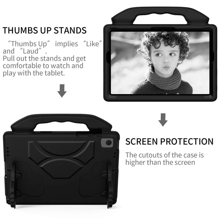 For Samsung Galaxy Tab A11+ / A9+ Protective Cover Anti-Drop EVA Tablet Case with Thumb Kickstand - Black - 5